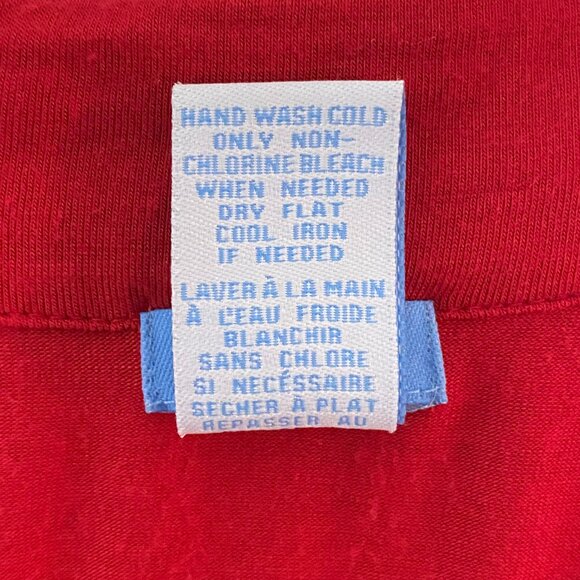 Y2K Red Longsleeve T-Shirt with Plunging V-Neck, Ruching, Gathered, Stretch Euro - Picture 10 of 10